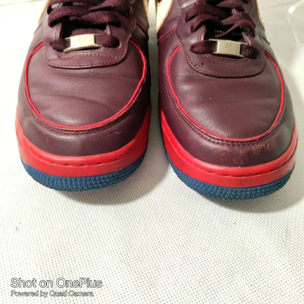 Nike Air Force 1 '07 Low Layers of Love Gym Red Burgundy Crush Men's EUC - Picture 5 of 13